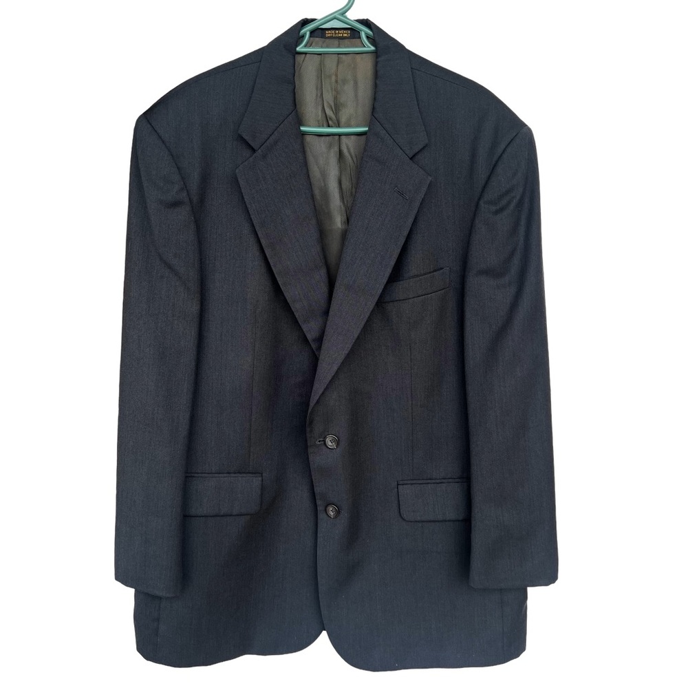 $30 SALE Oscar de la‎ Renta Wool Designer Blazer Men’s Sz 44 Gray Regular Fit
